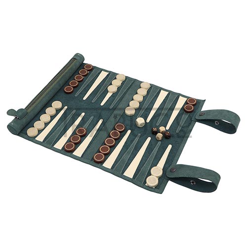 Set joc de table Melia Roll-Up Celtics de culoare albastru verzui din piele naturala de calitate