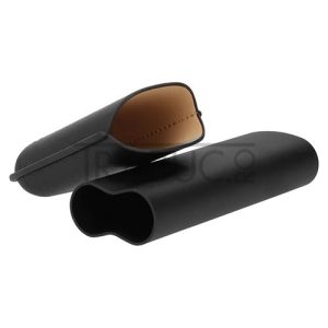 Etui trabucuri Angelo Matt Black cu capacitate de 2 trabucuri cu inel maxim de 60