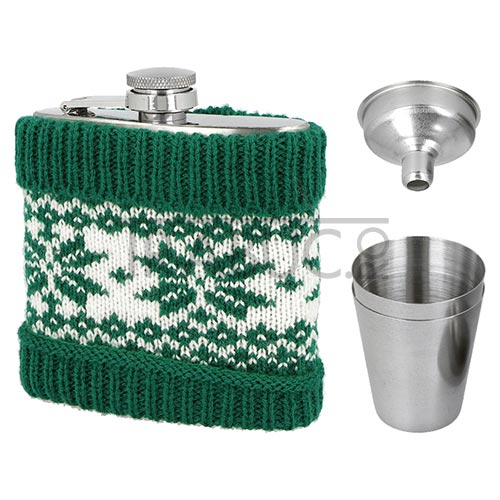 Set cadou plosca Angelo Green cu pahare si palnie incluse