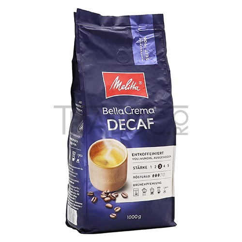 Pachet de 1 kg cu Cafea boabe Melitta Bella Crema Decafeinizata