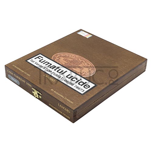 Cutie din lemn cu 10 trabucuri Casa Turrent 1880 Oscuro Lancero